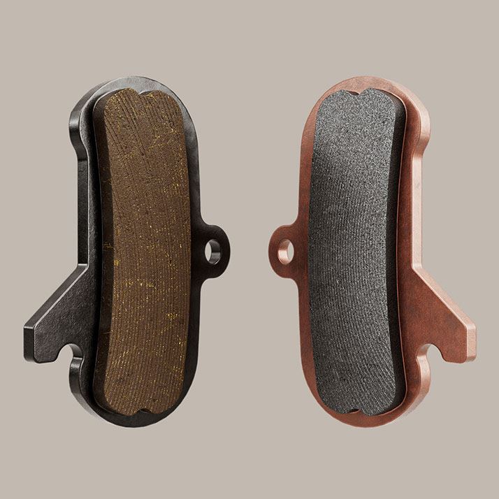 Organic or metallic brake pads