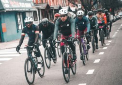 Cyclists on a group ride in phalidelphia