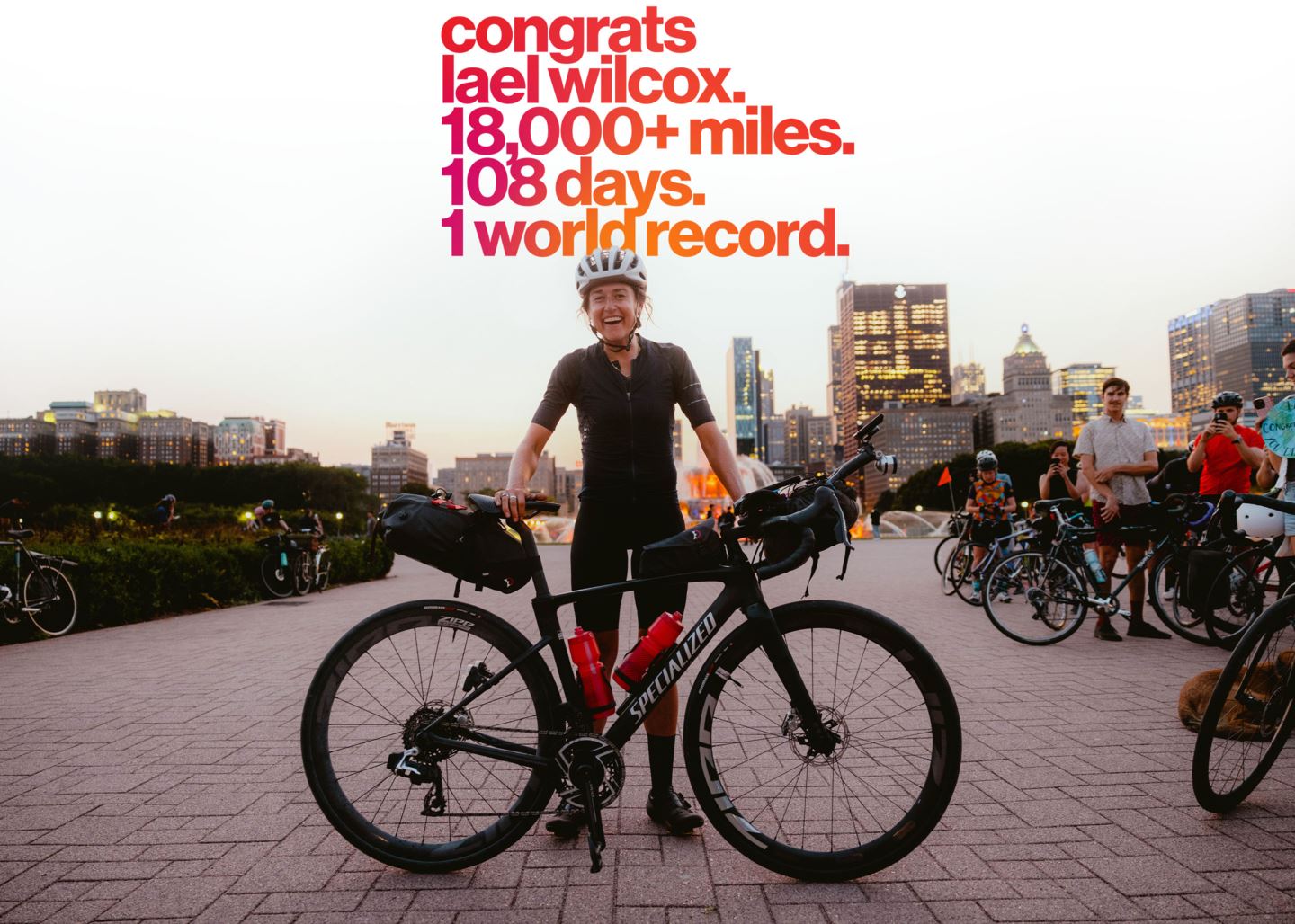 Congrats Lael Wilcox. 18,000+ miles. 108 days. 1 world record.