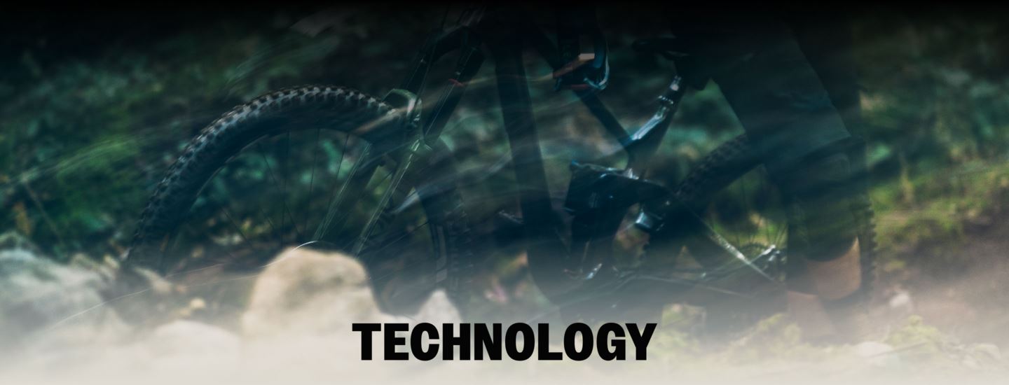 Technology Text over motion picture of mountain bike