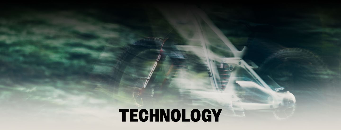 "Technology" over image of MTB in motion.