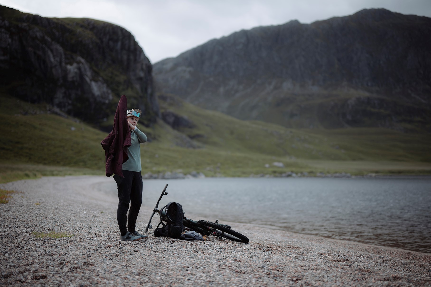 jacket at lake