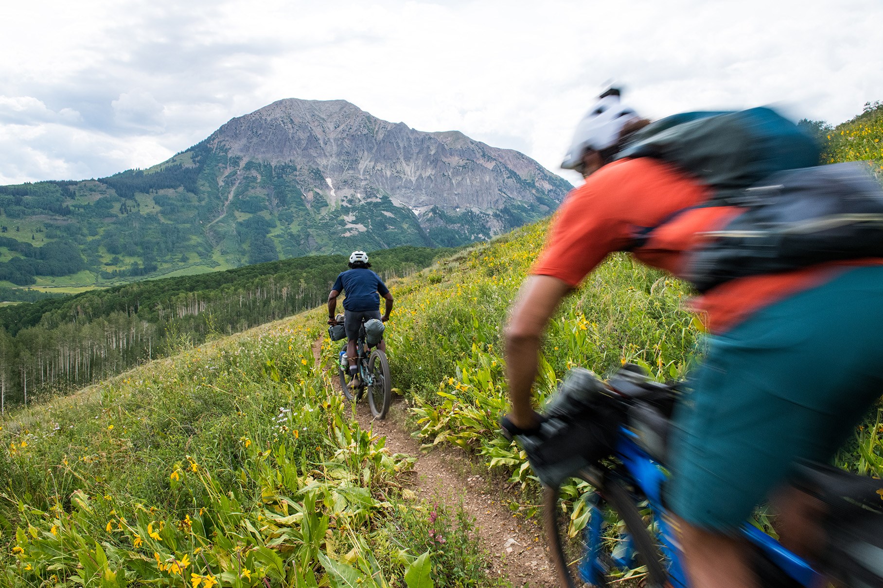 Riding Singletrack through foothills