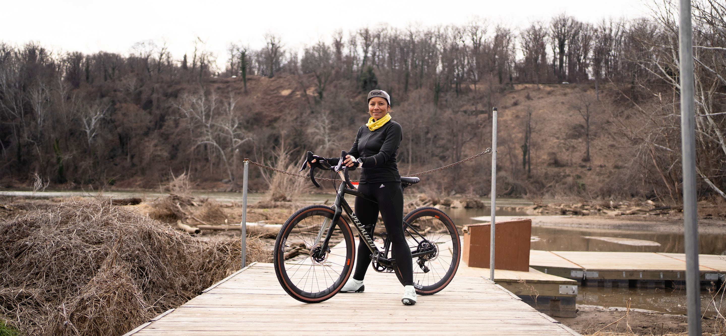 Guarina Lopez and her gravel bike.