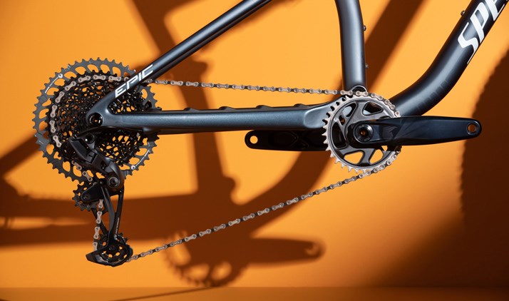 Image of components on a bike frame